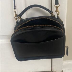 COACH Vintage 
Black, zip top and detachable strap